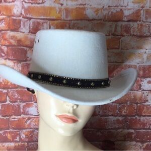 Vintage White Western Express Felted Cowboy Hat
